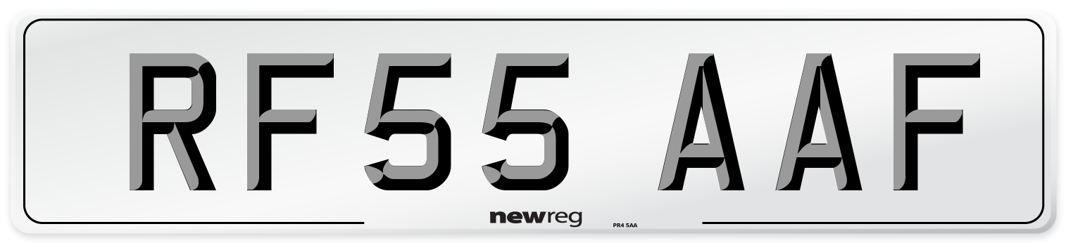 RF55 AAF Number Plate from New Reg